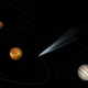 Artist’s conception of the Comet Interceptor mission. Graphic is not to scale. Obviously.